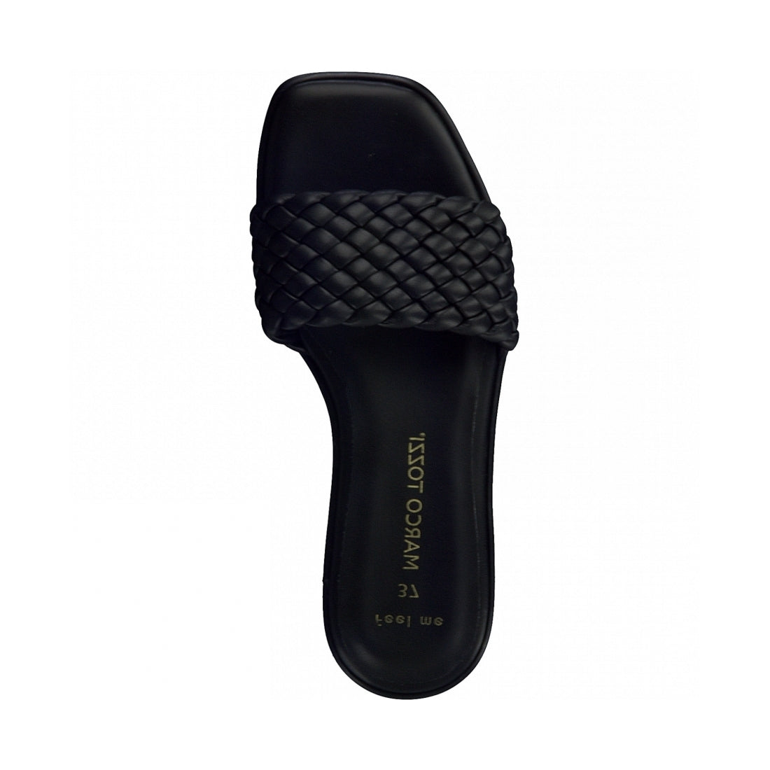 Marco Tozzi Womens black casual open slippers | Vilbury London