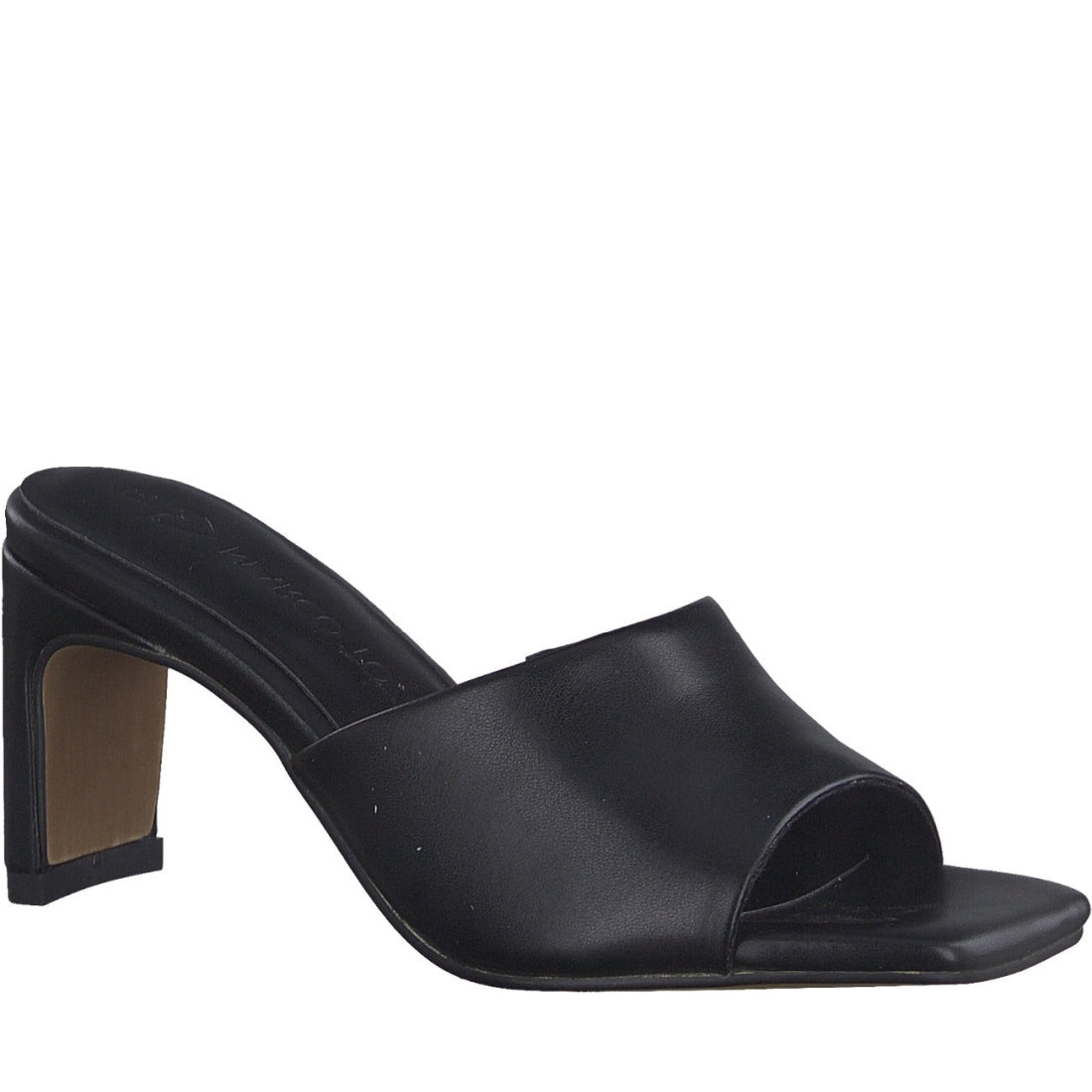 Marco Tozzi womens black elegant open mules | Vilbury London