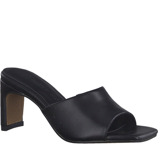 Marco Tozzi womens black elegant open mules | Vilbury London
