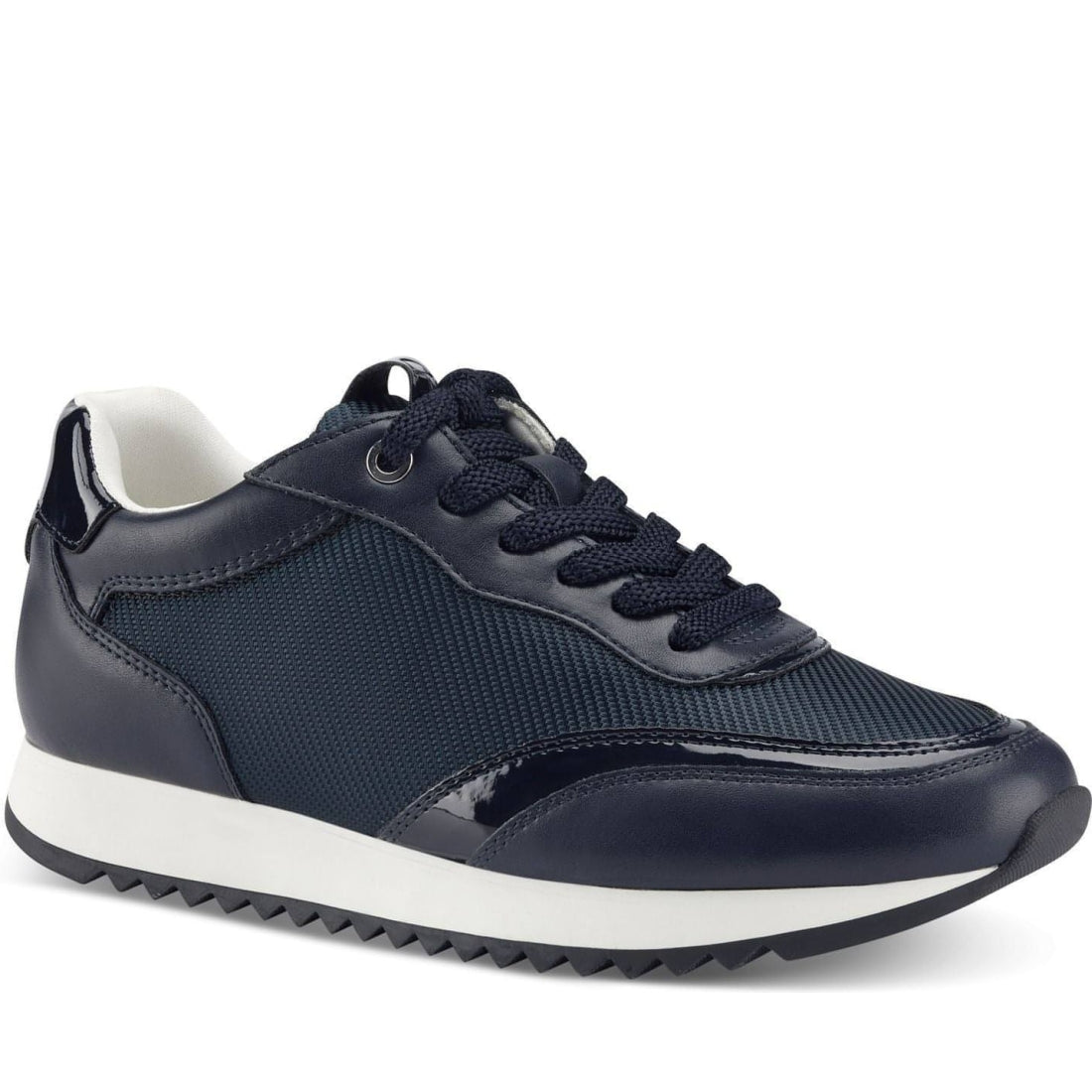 Tamaris womens navy casual closed sport shoe | Vilbury London