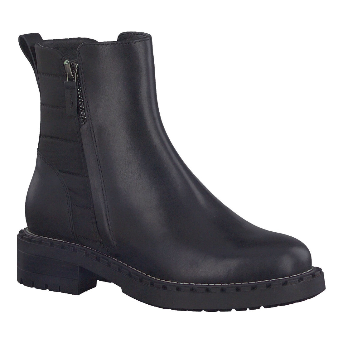 Tamaris womens black casual closed booties | Vilbury London