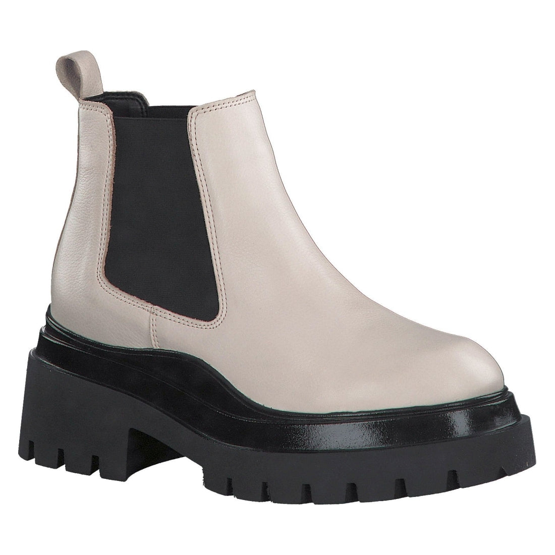 Tamaris womens beige casual closed booties | Vilbury London