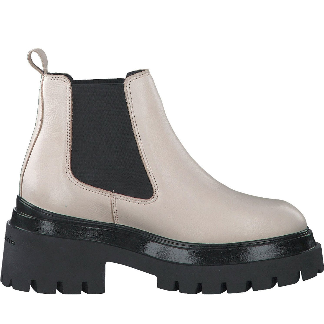 Tamaris womens beige casual closed booties | Vilbury London