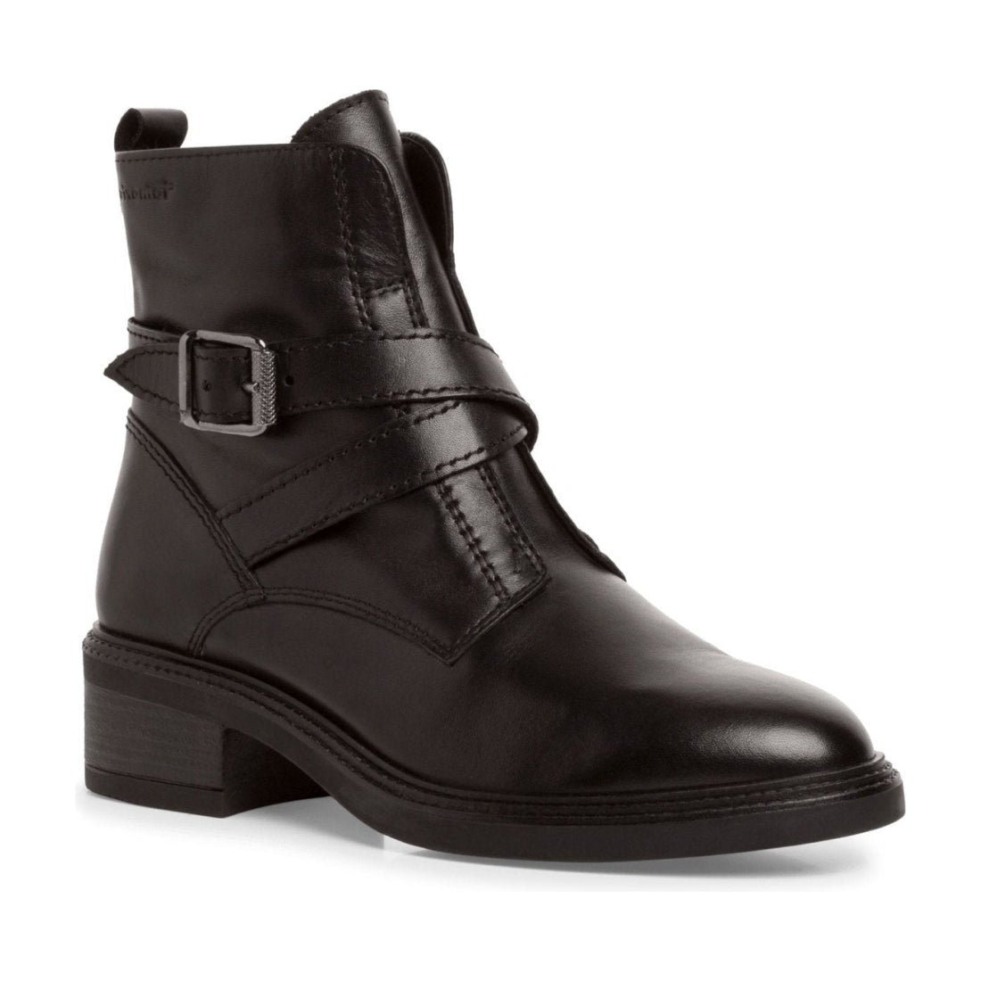 Tamaris womens black casual closed booties | Vilbury London
