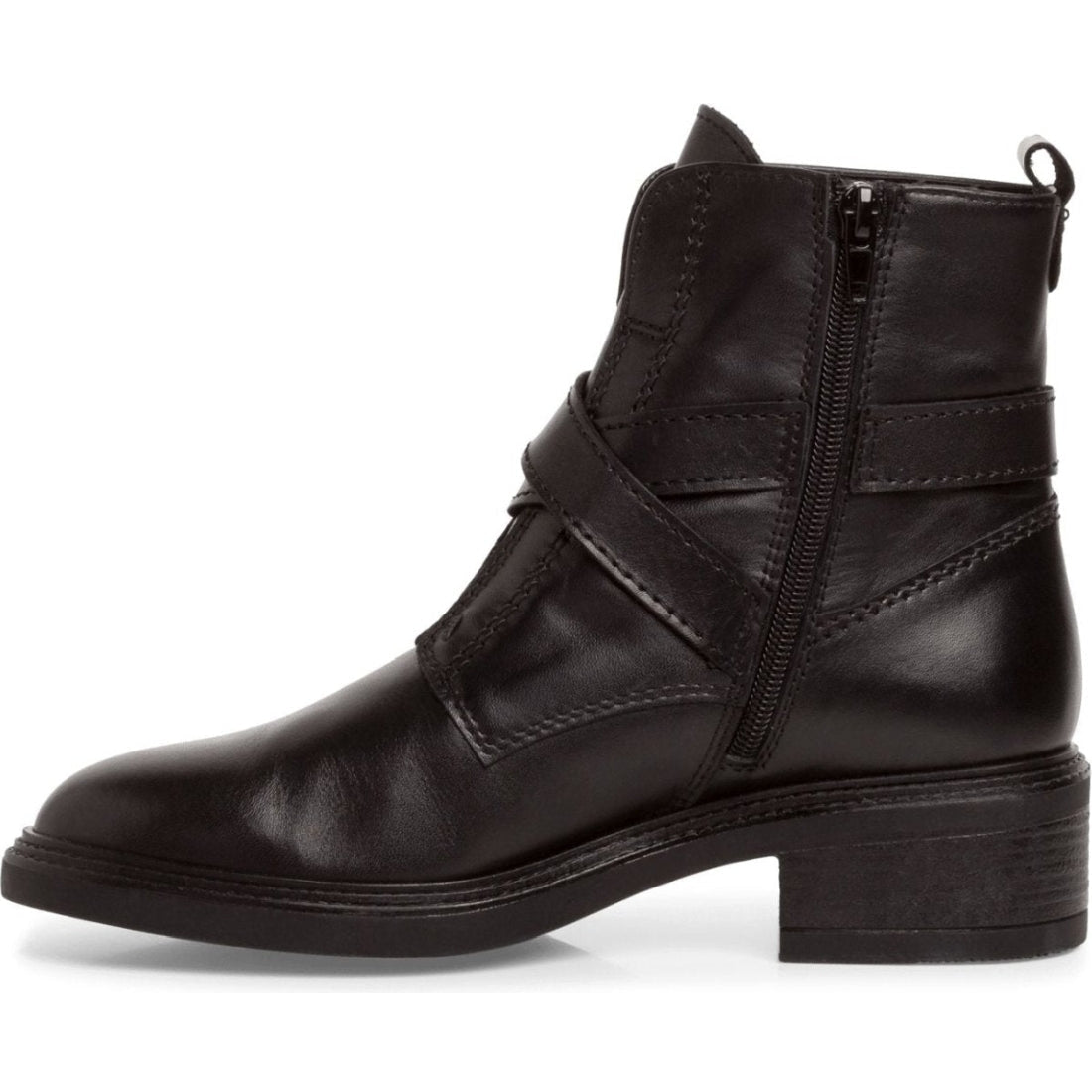 Tamaris womens black casual closed booties | Vilbury London