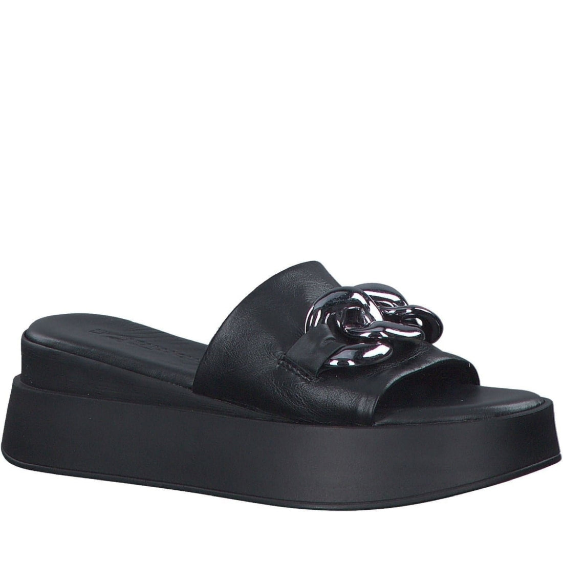 Tamaris womens black casual open slippers | Vilbury London