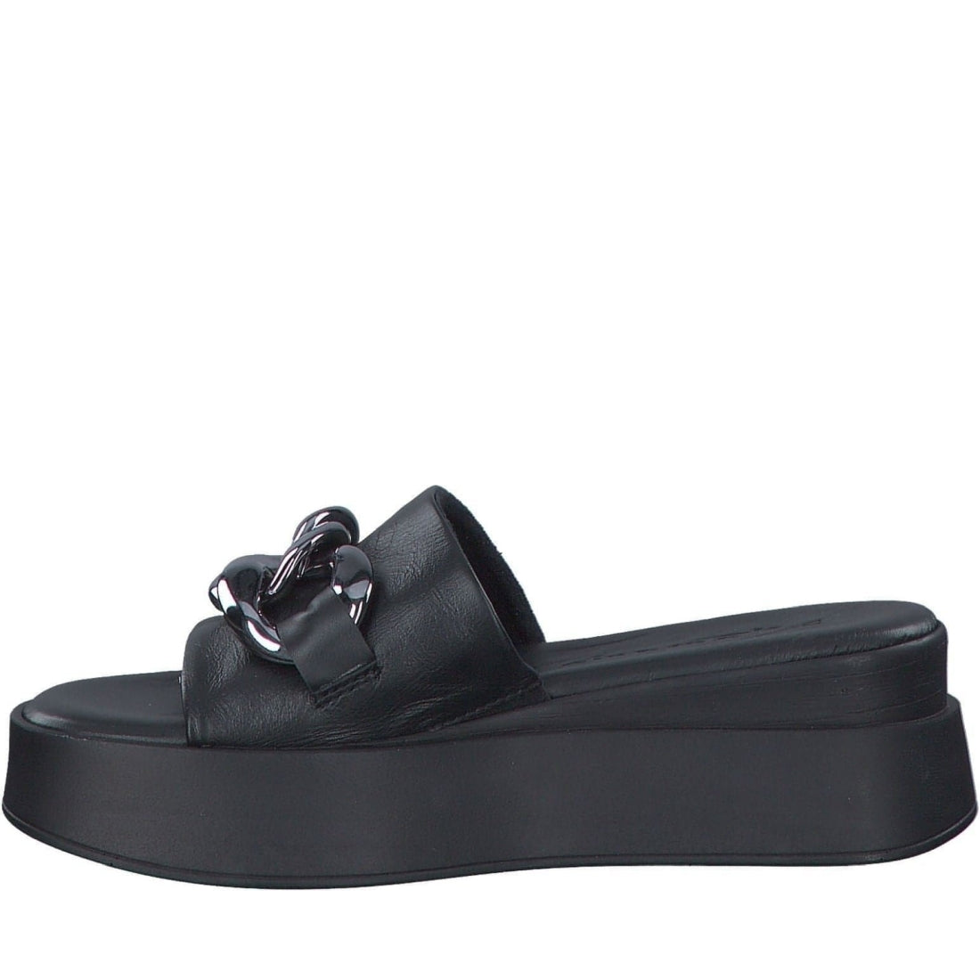 Tamaris womens black casual open slippers | Vilbury London