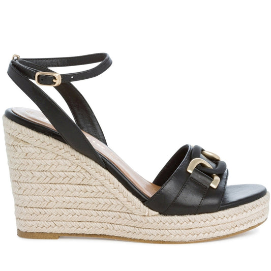 Tamaris Womens black casual open sandals | Vilbury London