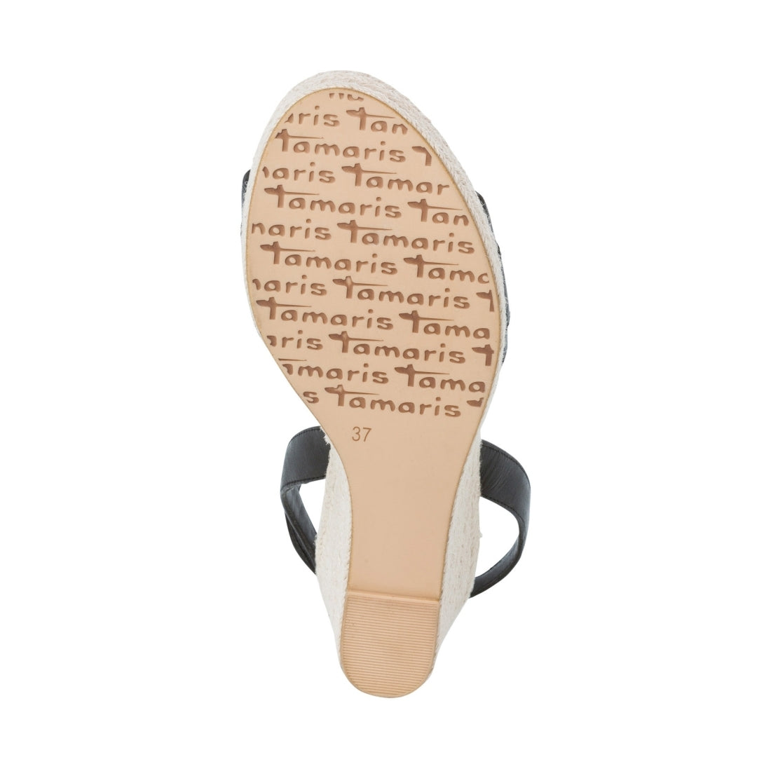 Tamaris Womens black casual open sandals | Vilbury London