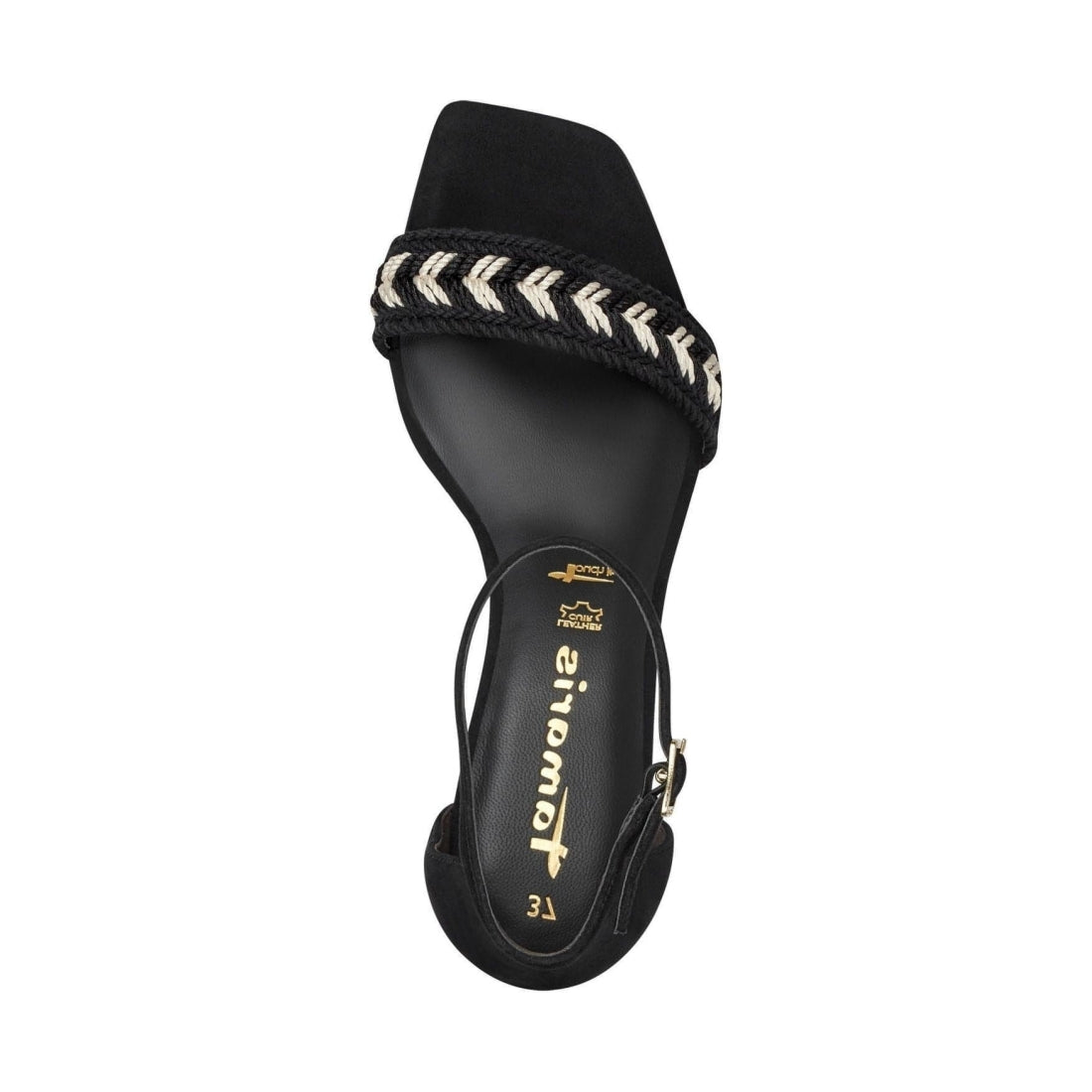 Tamaris womens black elegant open sandals | Vilbury London
