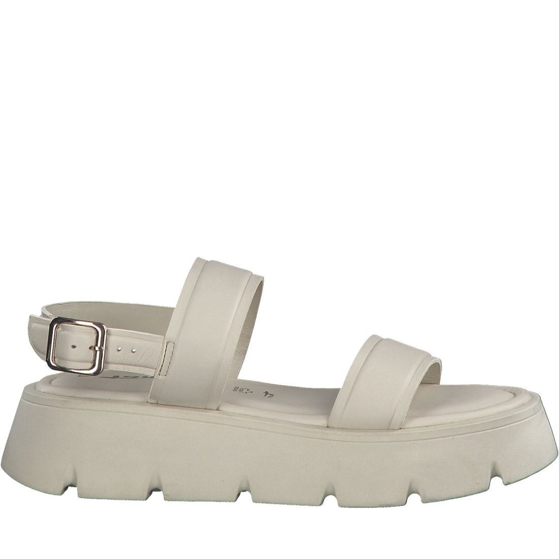 Tamaris womens ivory uni casual open sandals | Vilbury London
