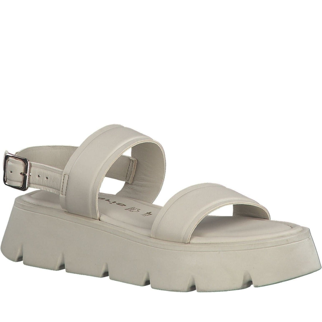Tamaris womens ivory uni casual open sandals | Vilbury London