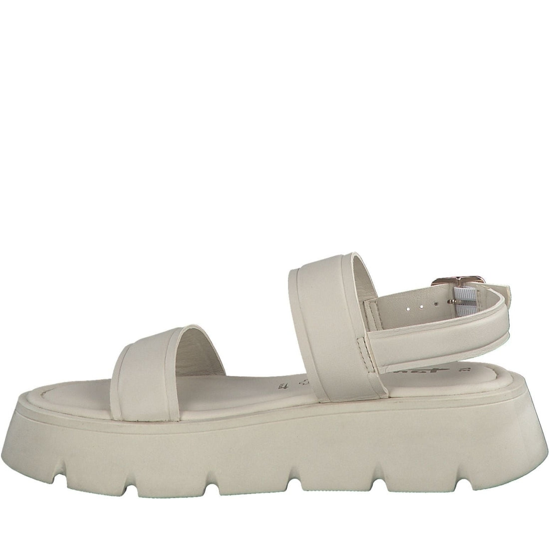 Tamaris womens ivory uni casual open sandals | Vilbury London