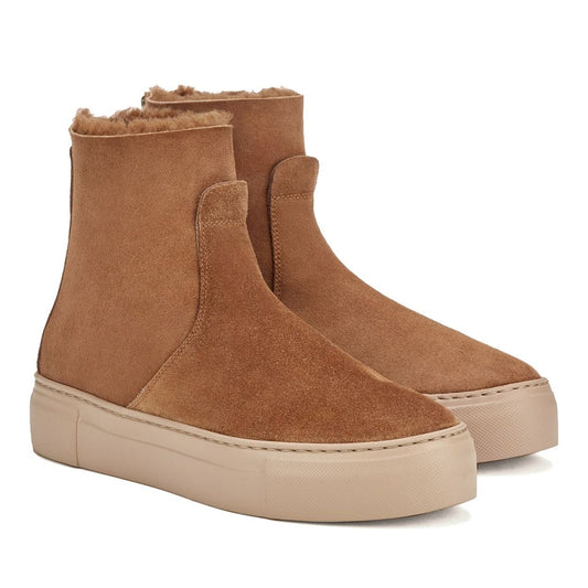 Meghan Women's Brown Warm Wedge Ankle Boots
