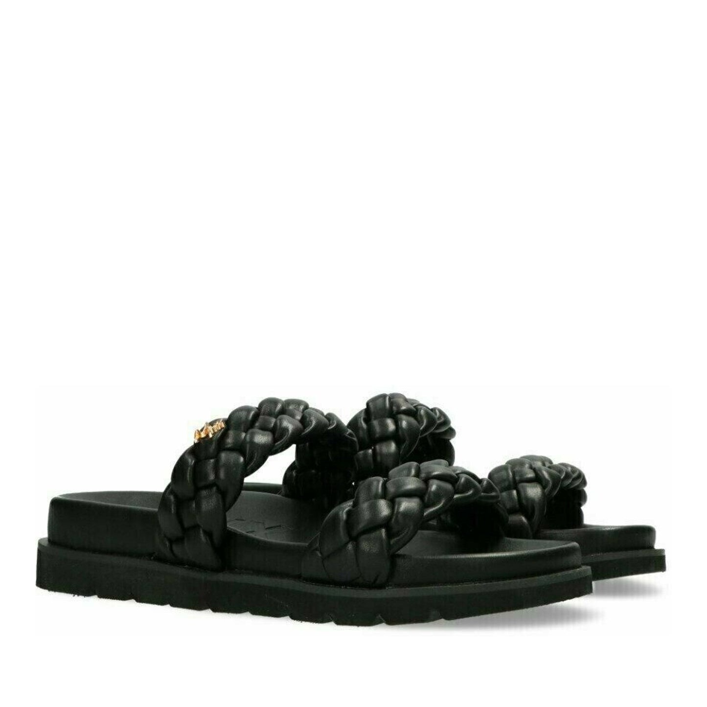 Jaeley Women's Black Wedge Open-Toe Sandals