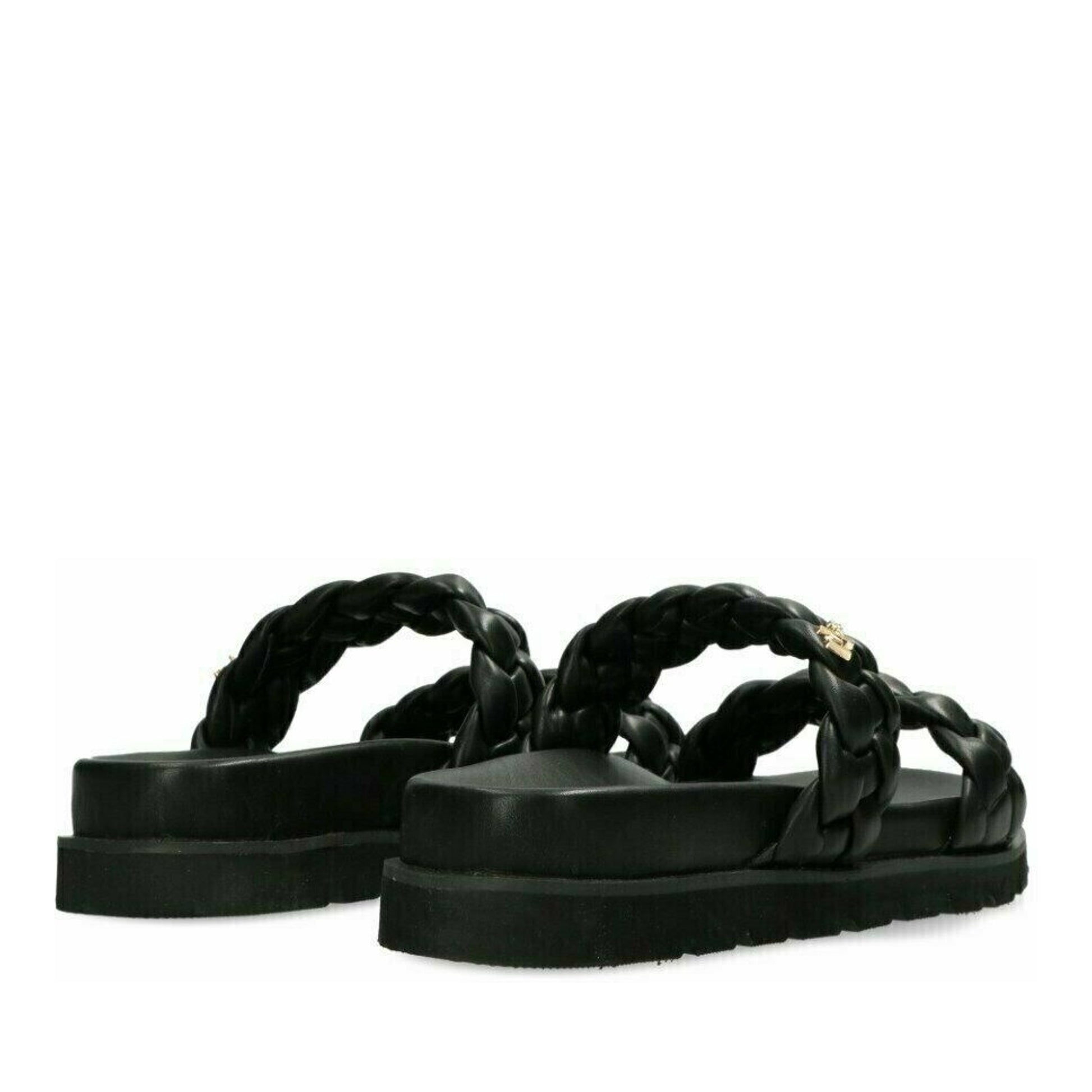 Jaeley Women's Black Wedge Open-Toe Sandals