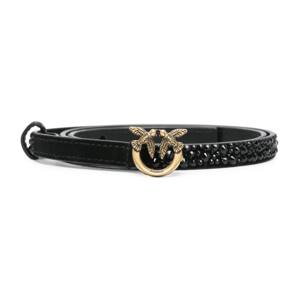 buckle studded leather belt