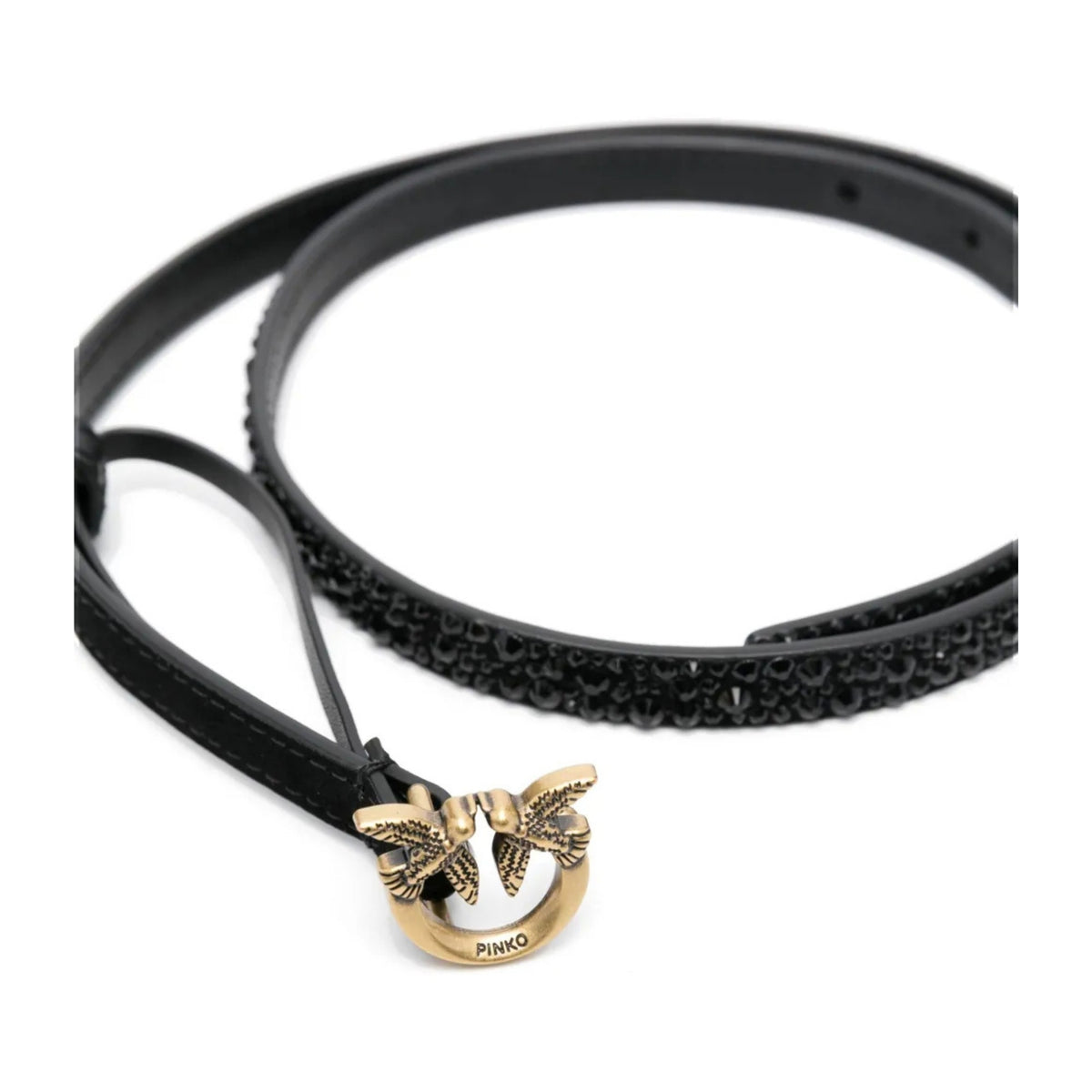 buckle studded leather belt