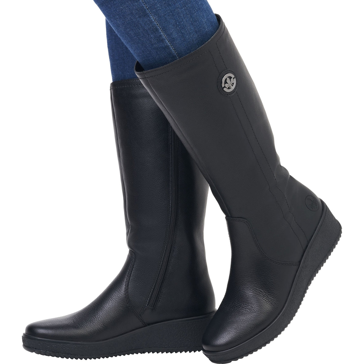 black casual closed ladies' boots