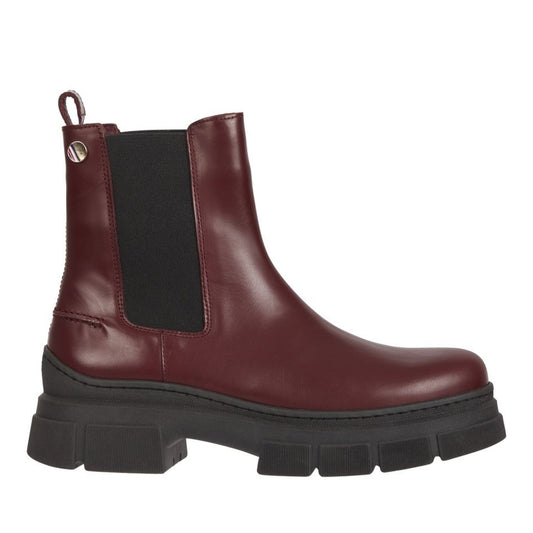 Preppy Outdoor Low Women's Red Ankle Boots