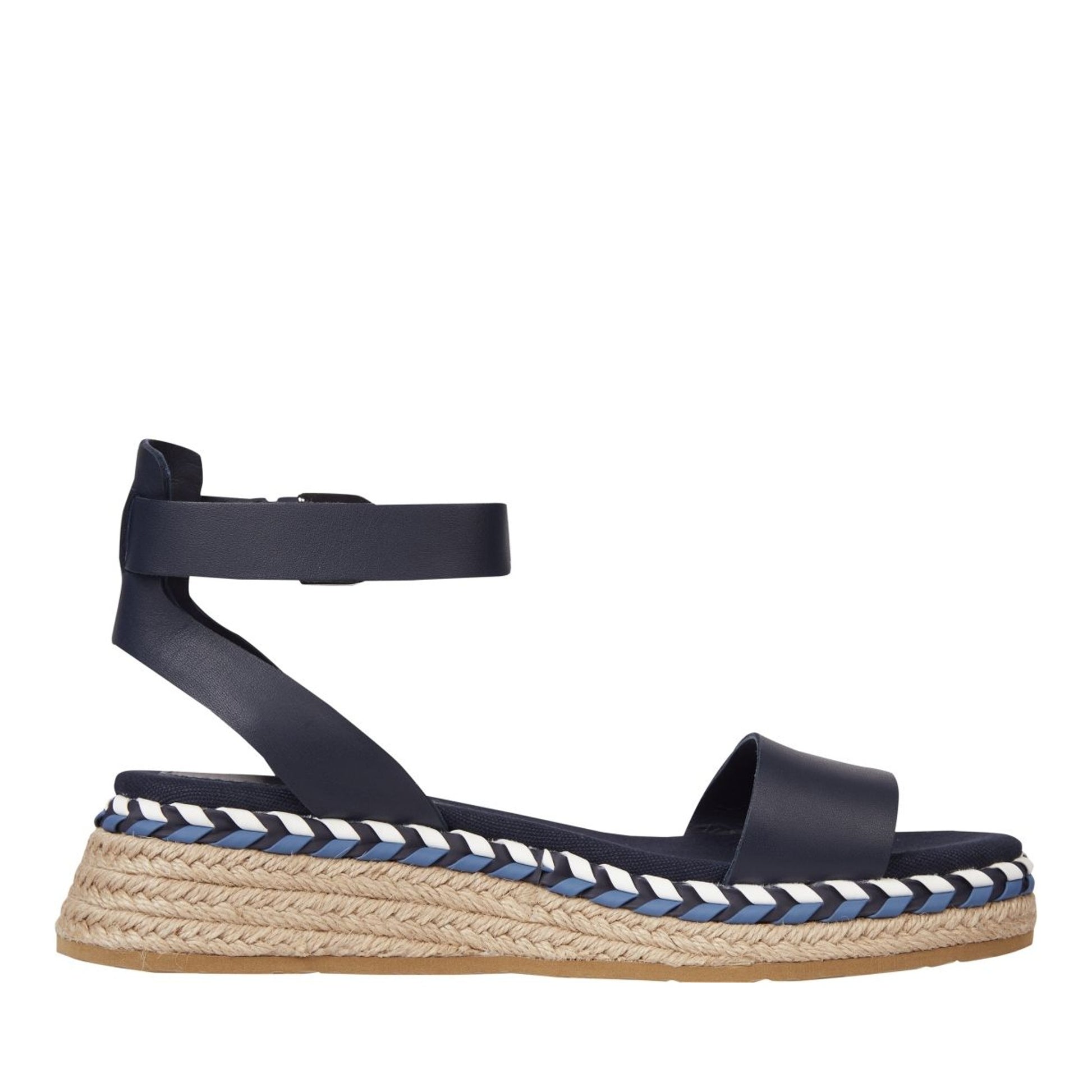 Women's Blue Low Open-Toe Sandals
