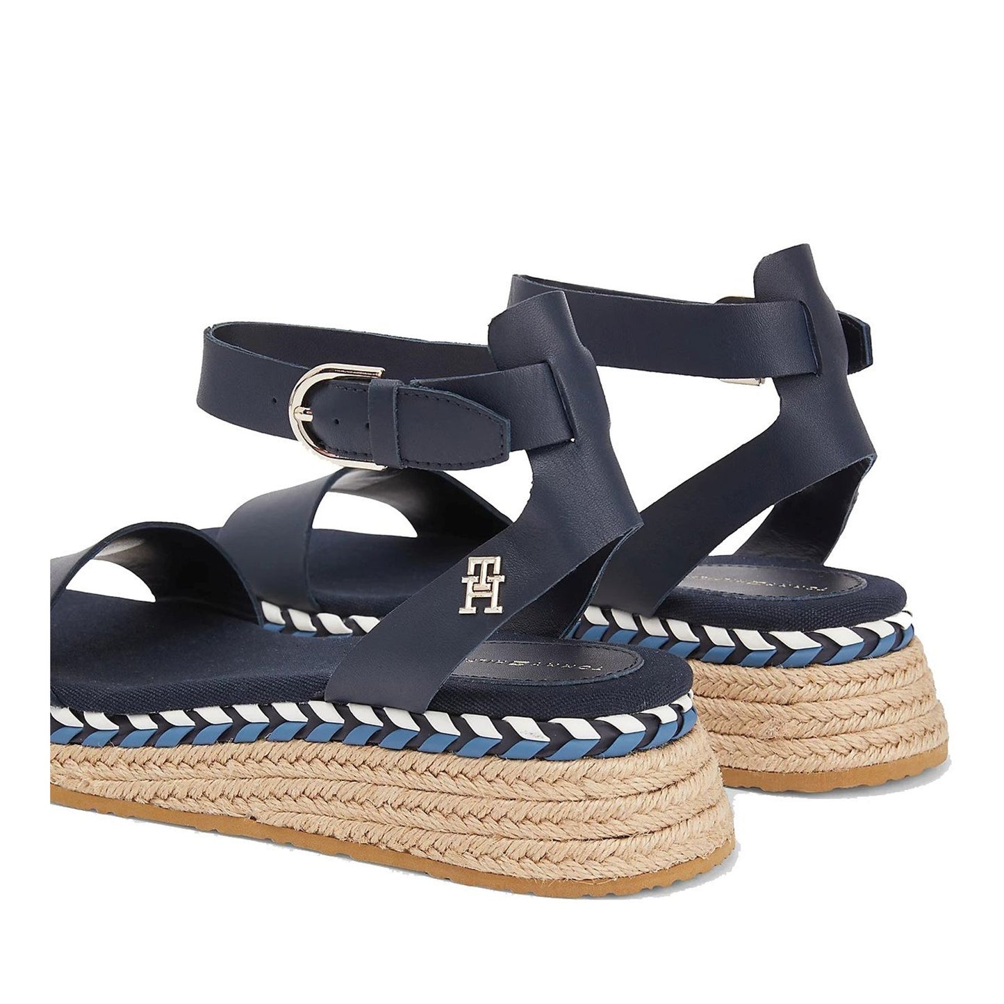 Women's Blue Low Open-Toe Sandals