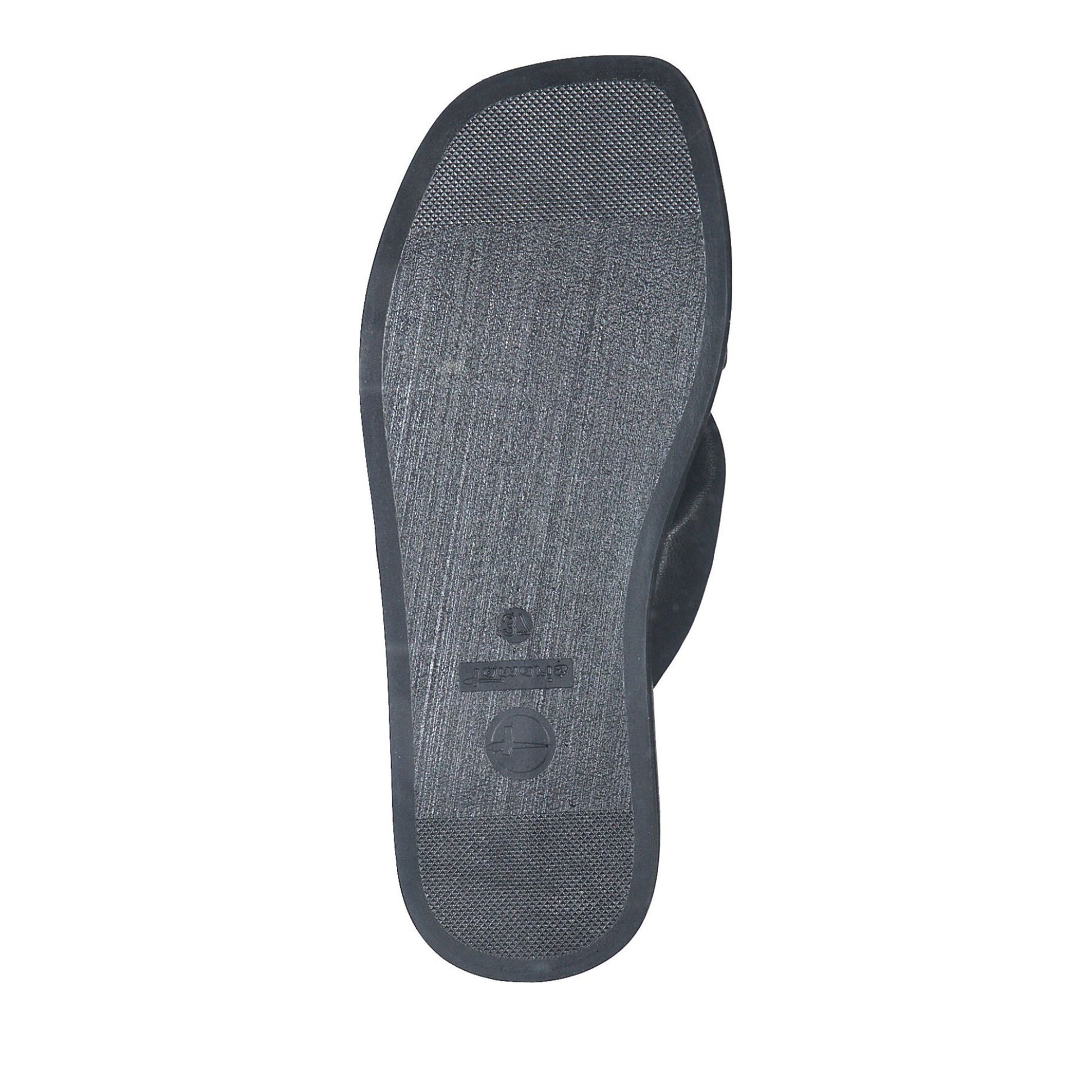 Women's Black Open-Toe Slippers