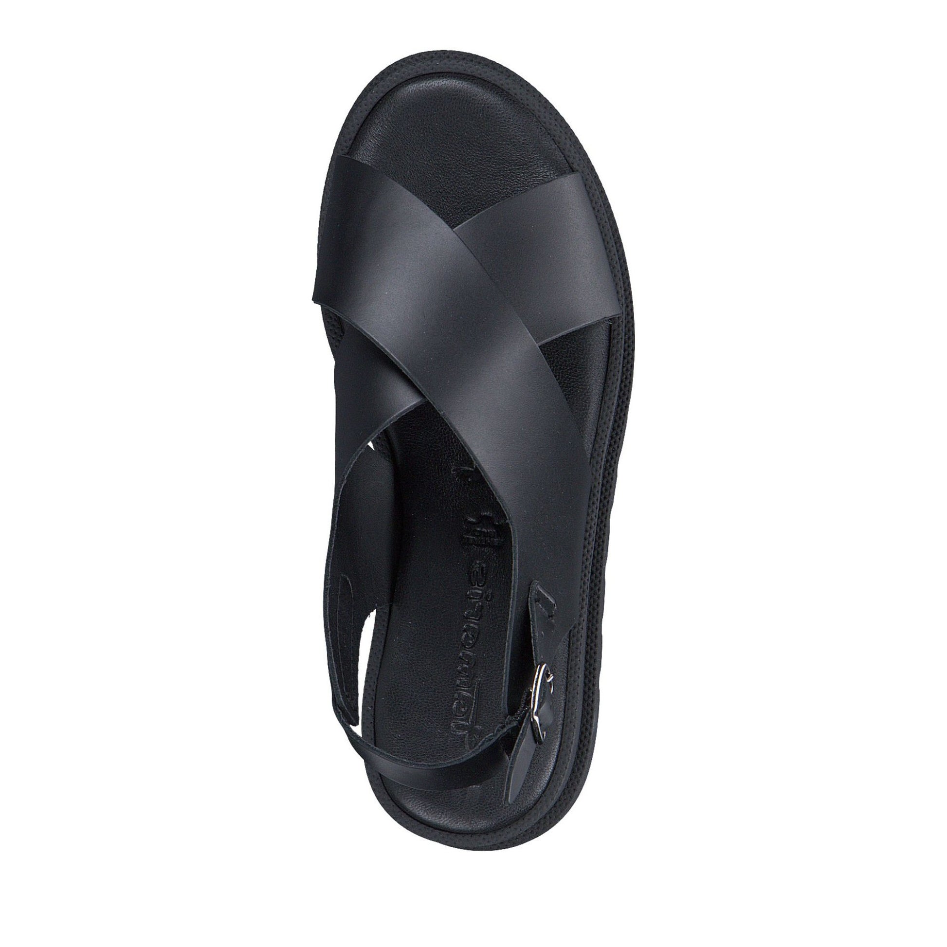 Women's Black Wedge Open-Toe Sandals