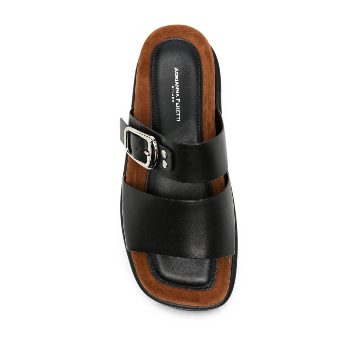 Women's Black Wedge Open-Toe Slippers