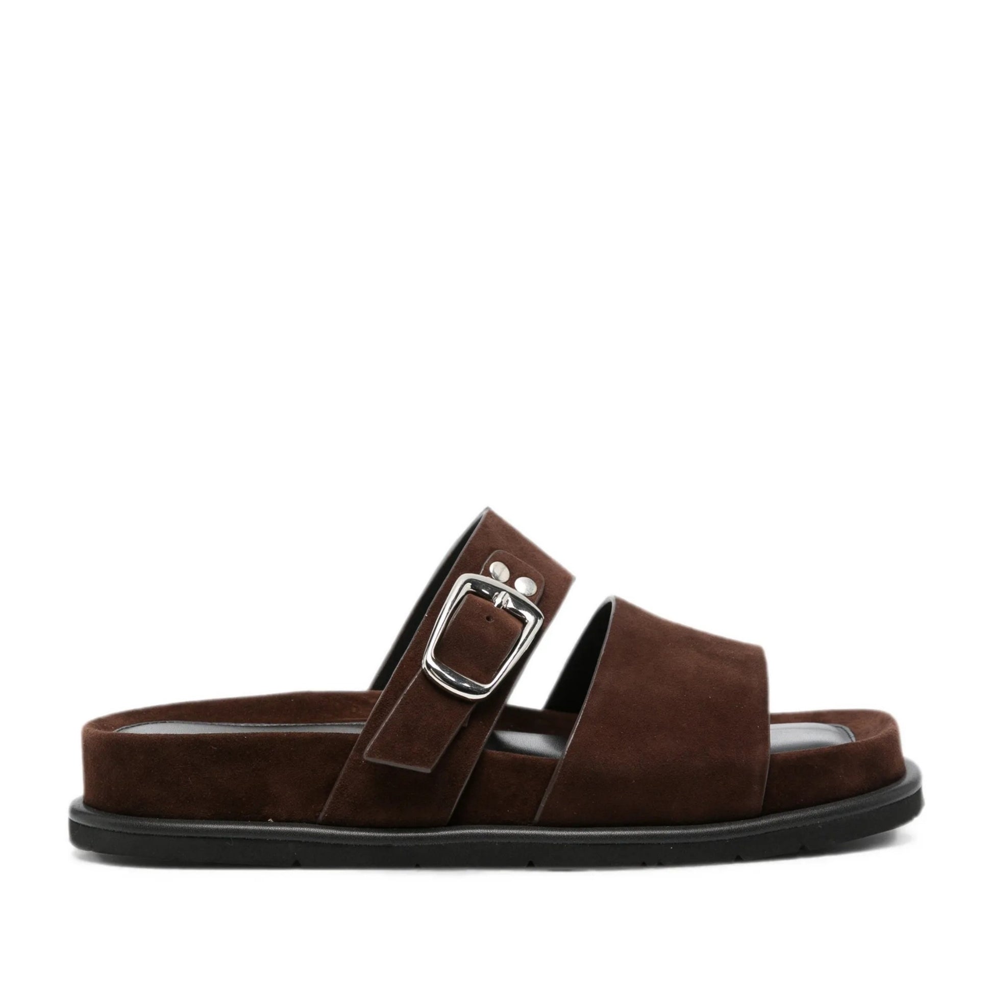 Women's Brown Wedge Open-Toe Slippers