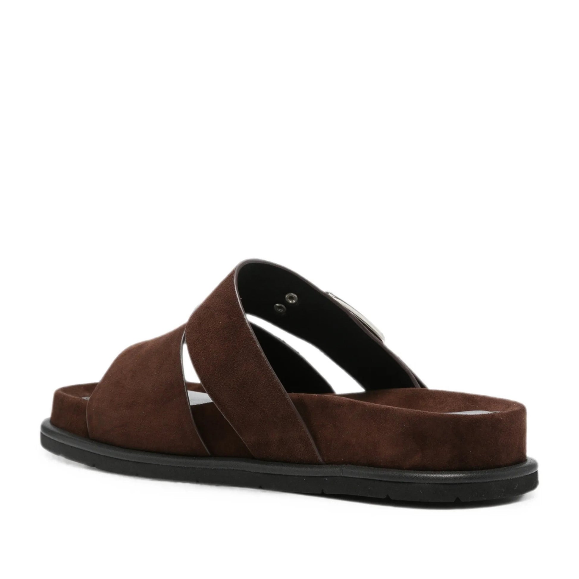 Women's Brown Wedge Open-Toe Slippers