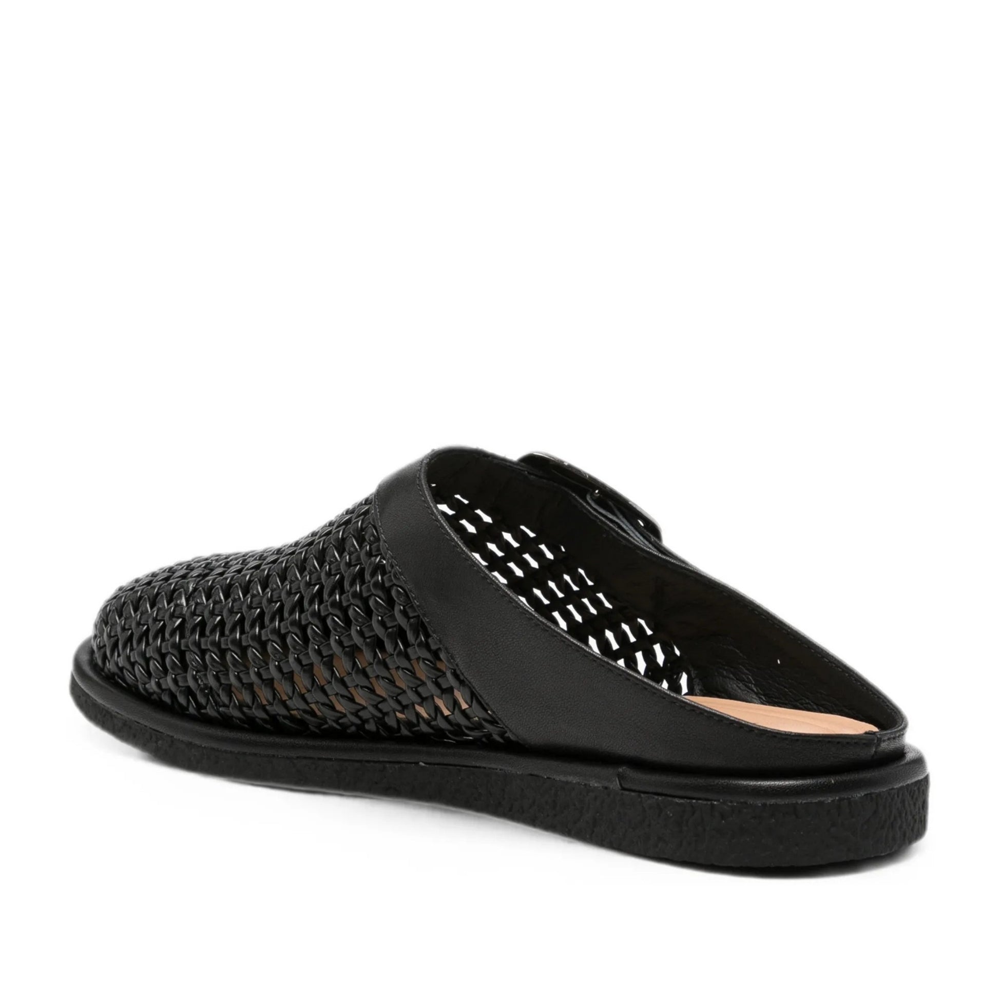 Women's Black Wedge Mule Slippers