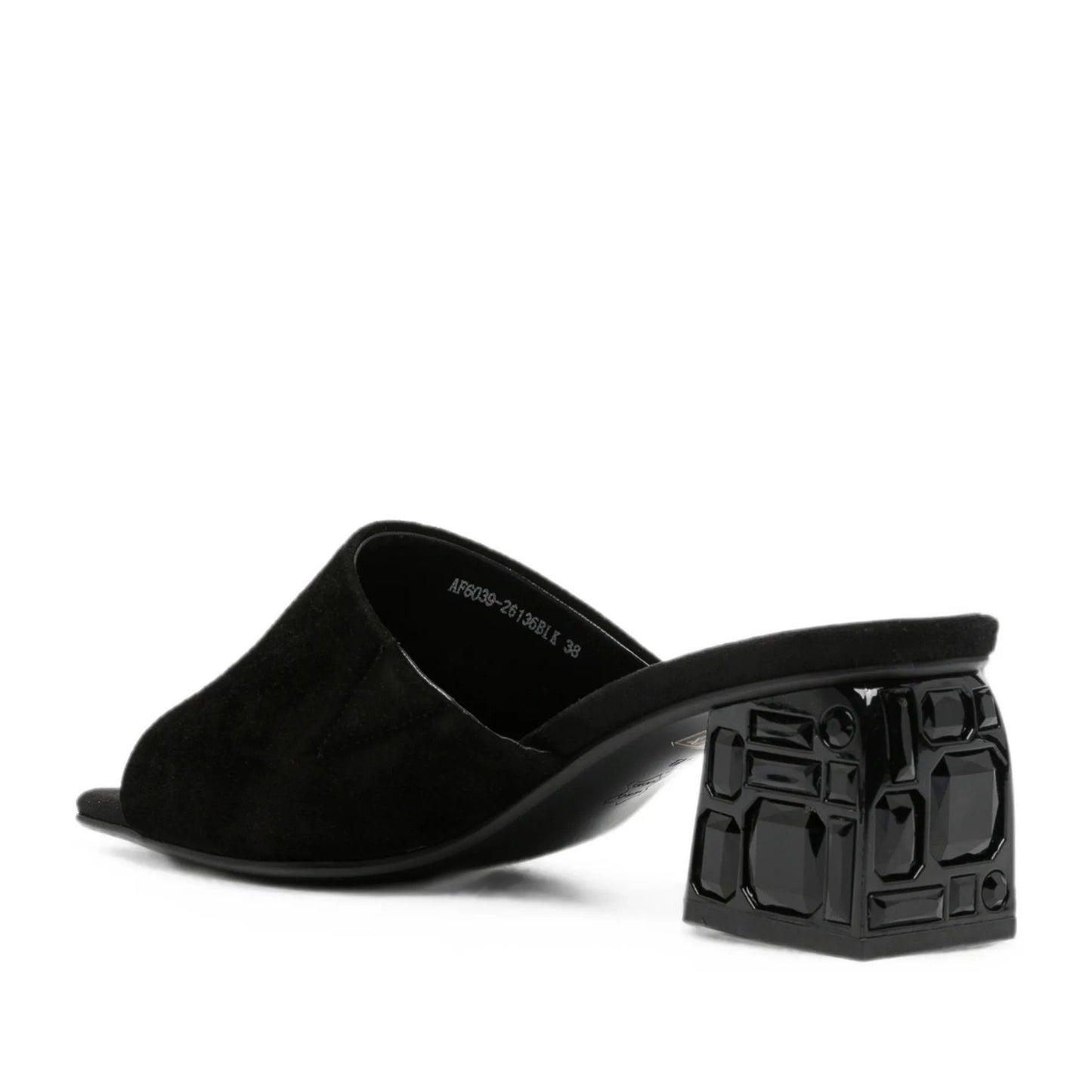 Women's Black Open-Toe Slippers