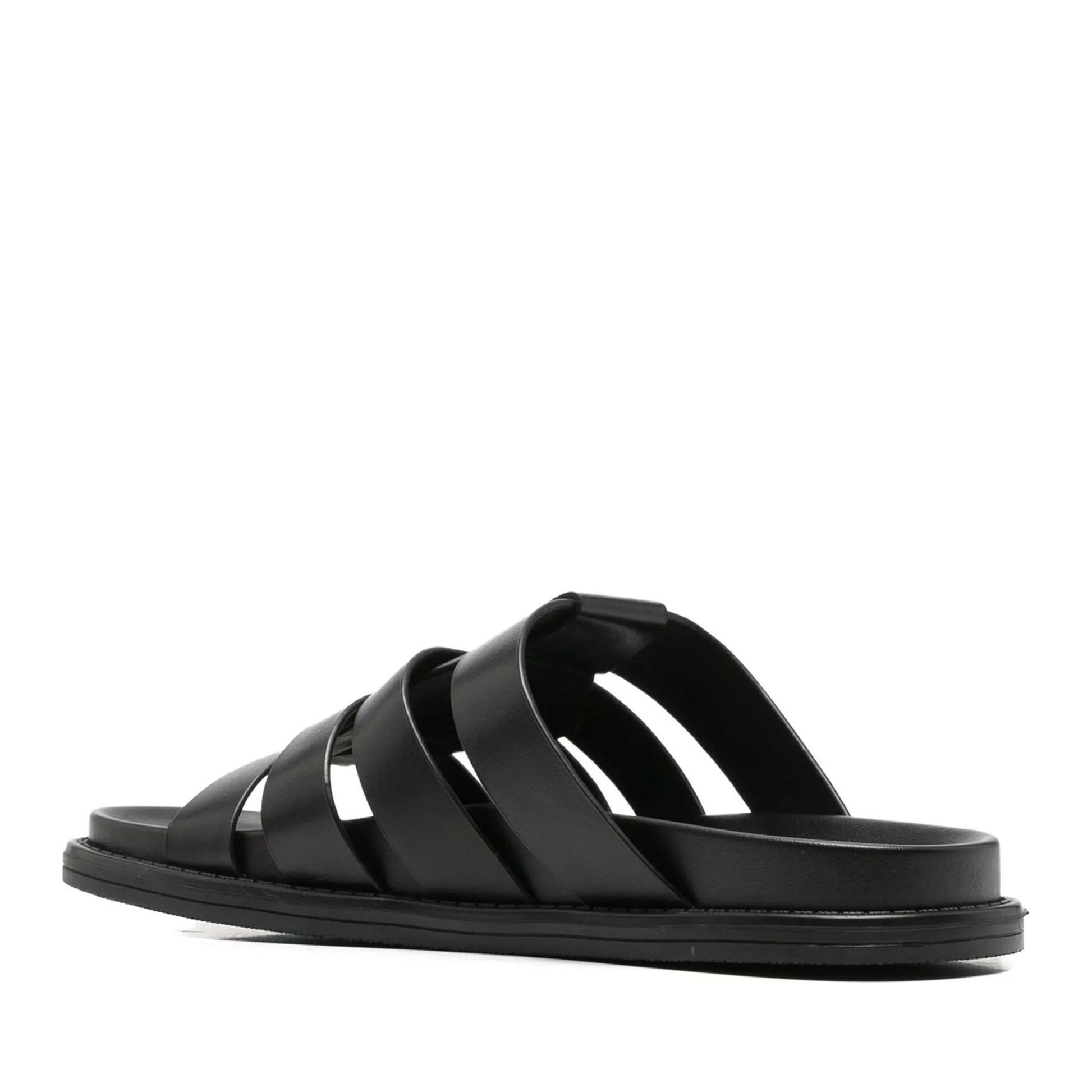 Men's Black Wedge Open-Toe Slippers