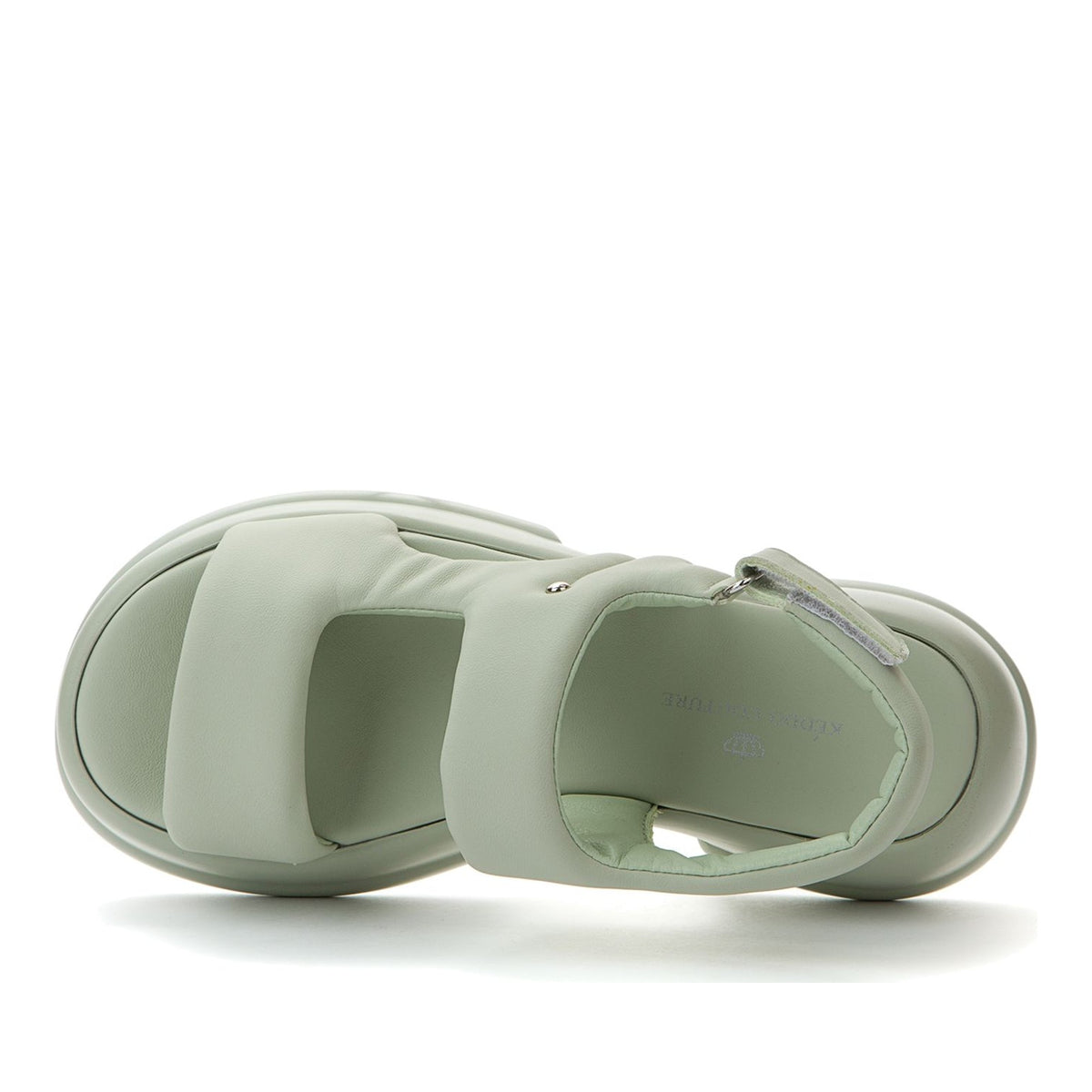 green casual open sandals