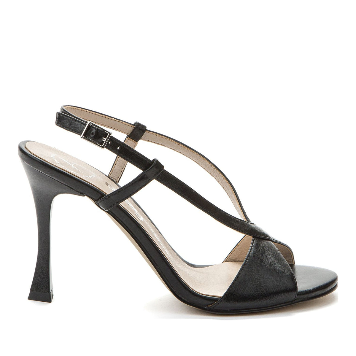 black elegant open pumps