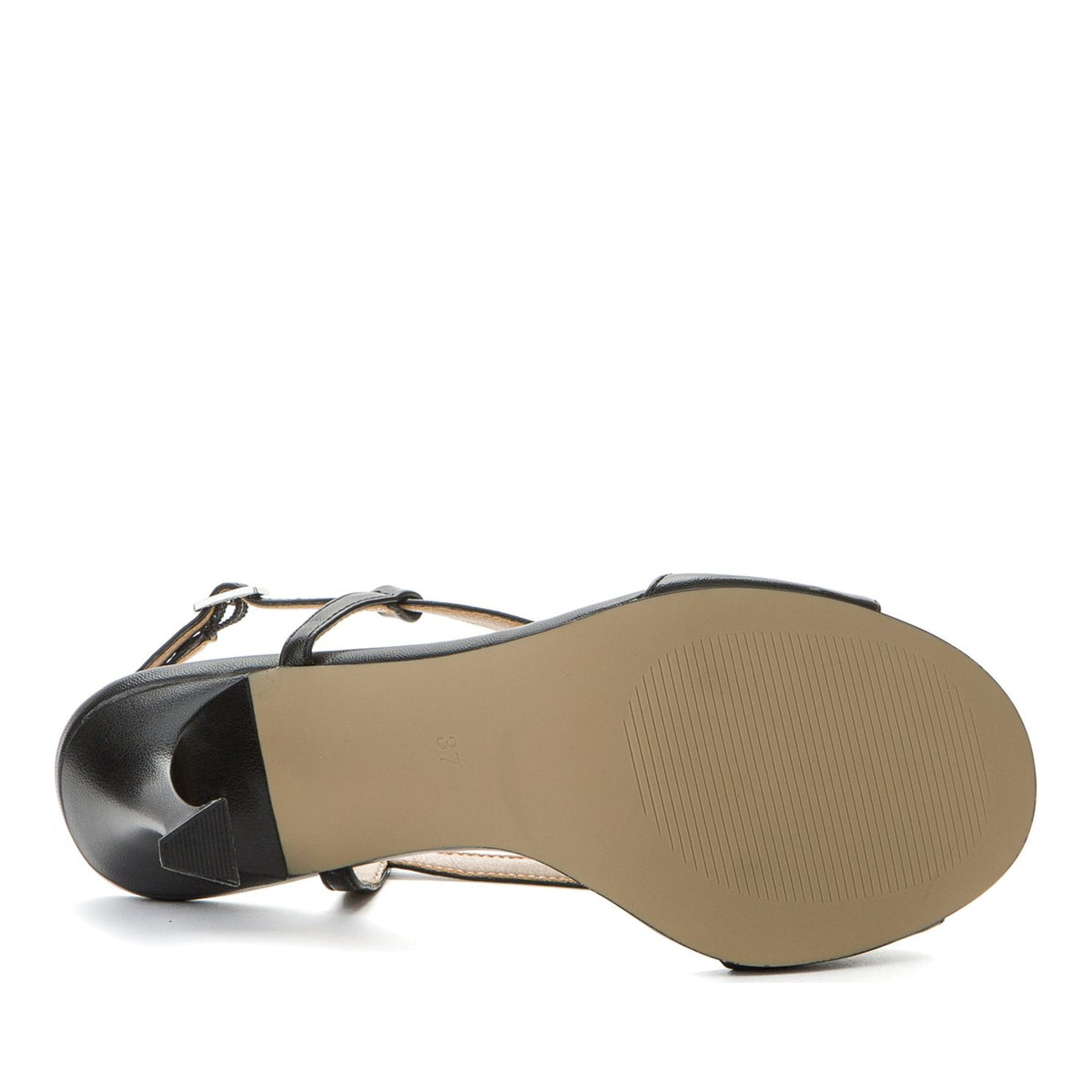 black elegant open pumps