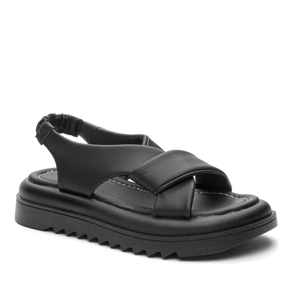 black casual open sandals