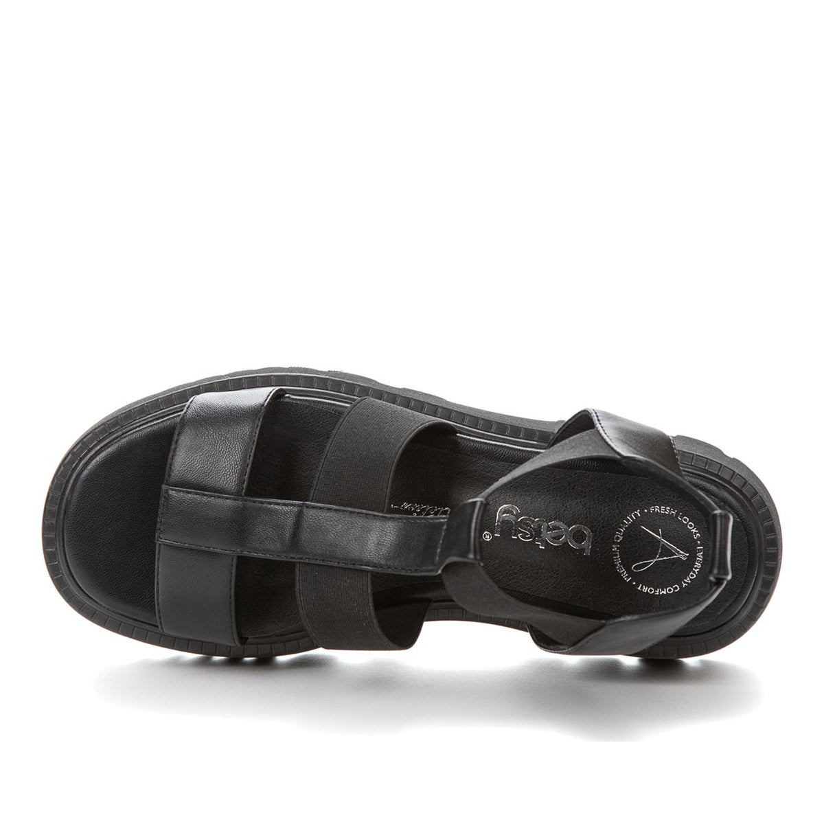 black casual open sandals