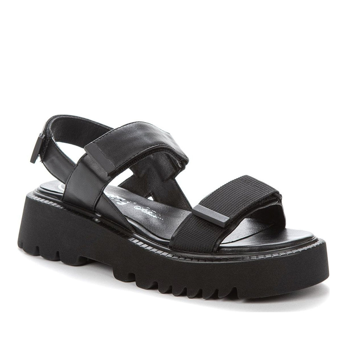 black casual open sandals