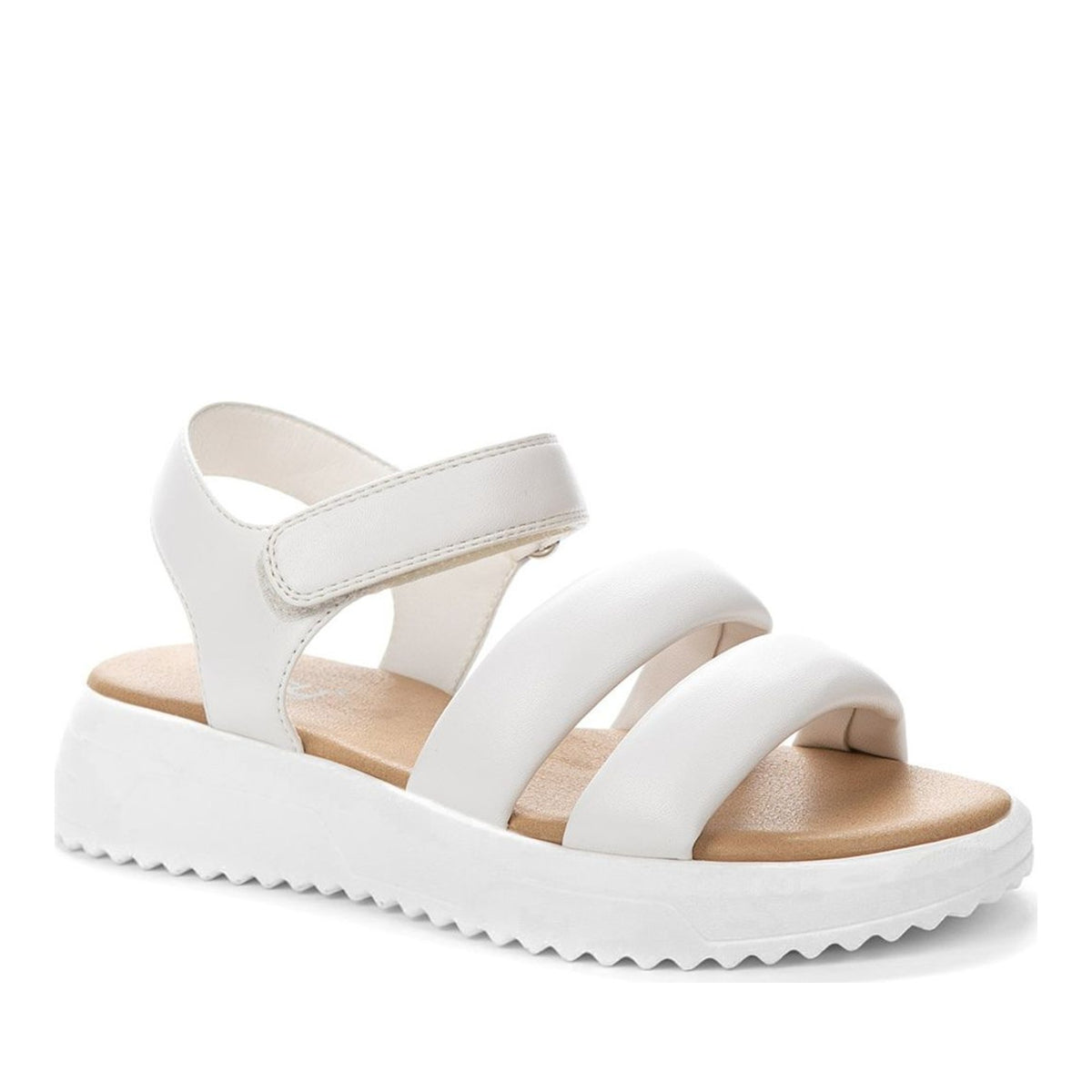 white casual open sandals