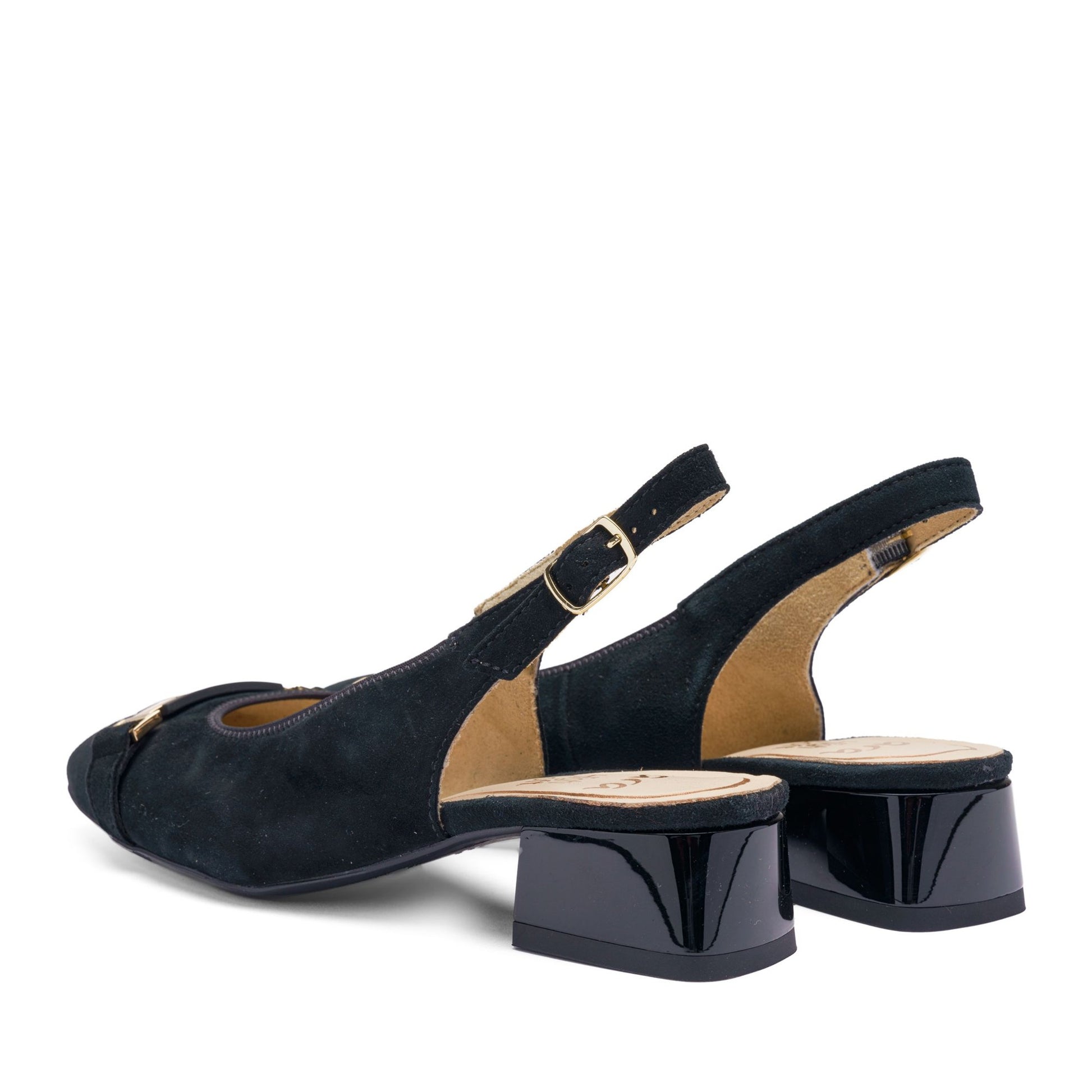 Graz Women's Black Dress Open-Toe Ballet Flats