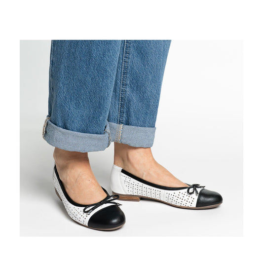 Sardinia Women's White Open-Toe Ballet Flats