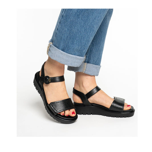 Bilbao Women's Black Open-Toe Sandals