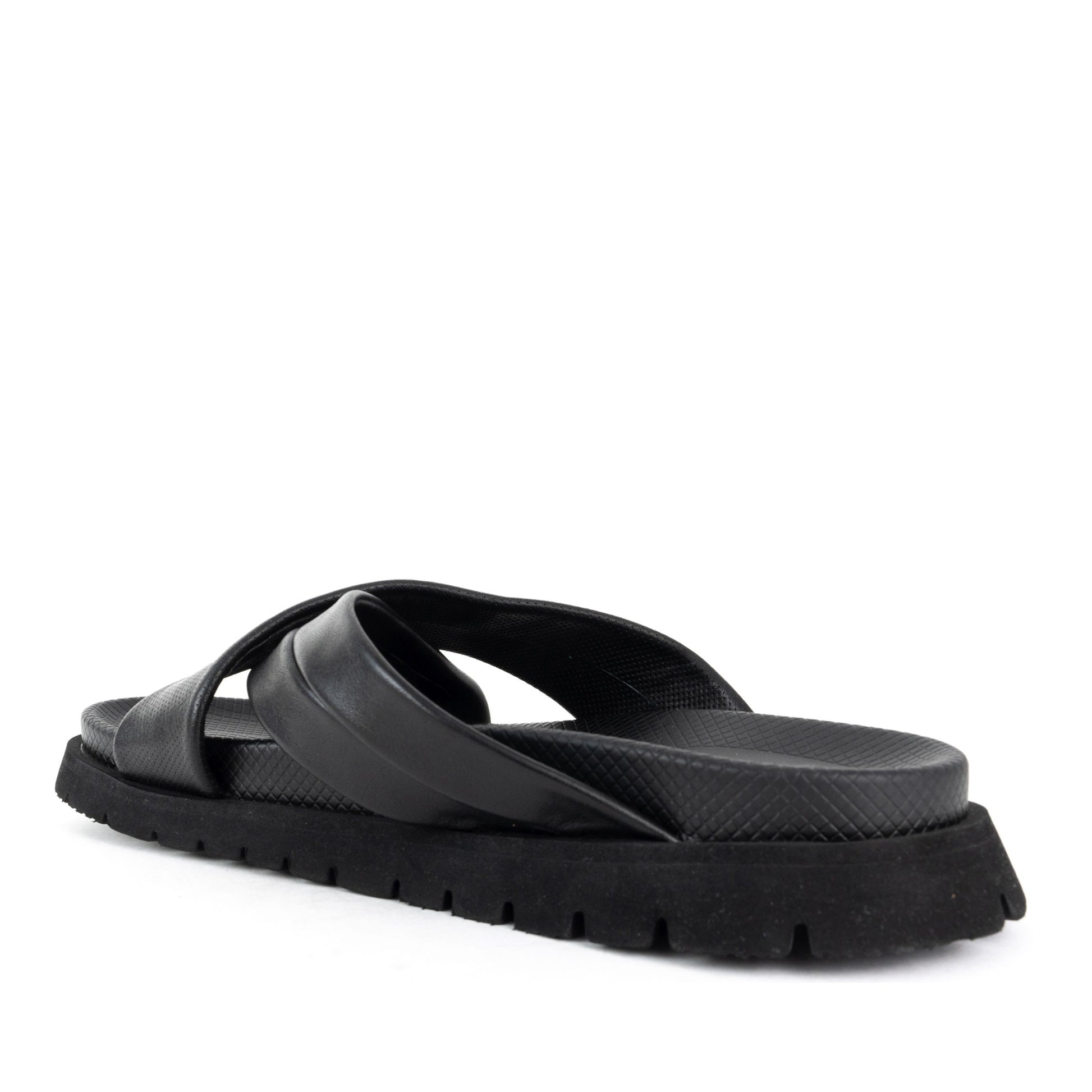 Men's Black Open-Toe Slippers