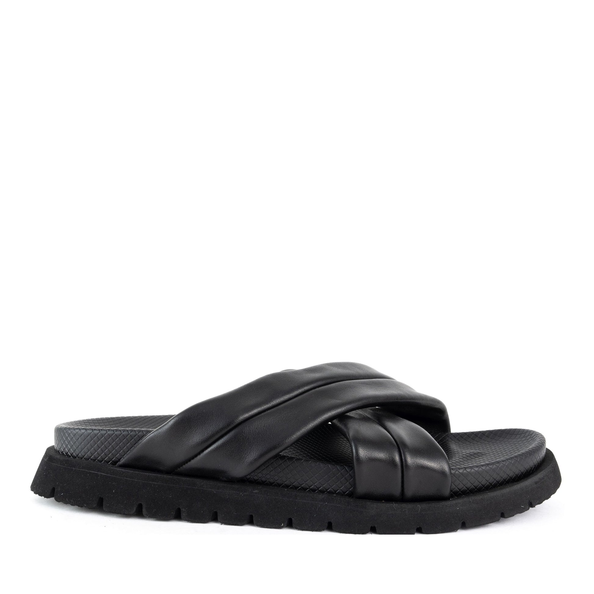 Men's Black Open-Toe Slippers