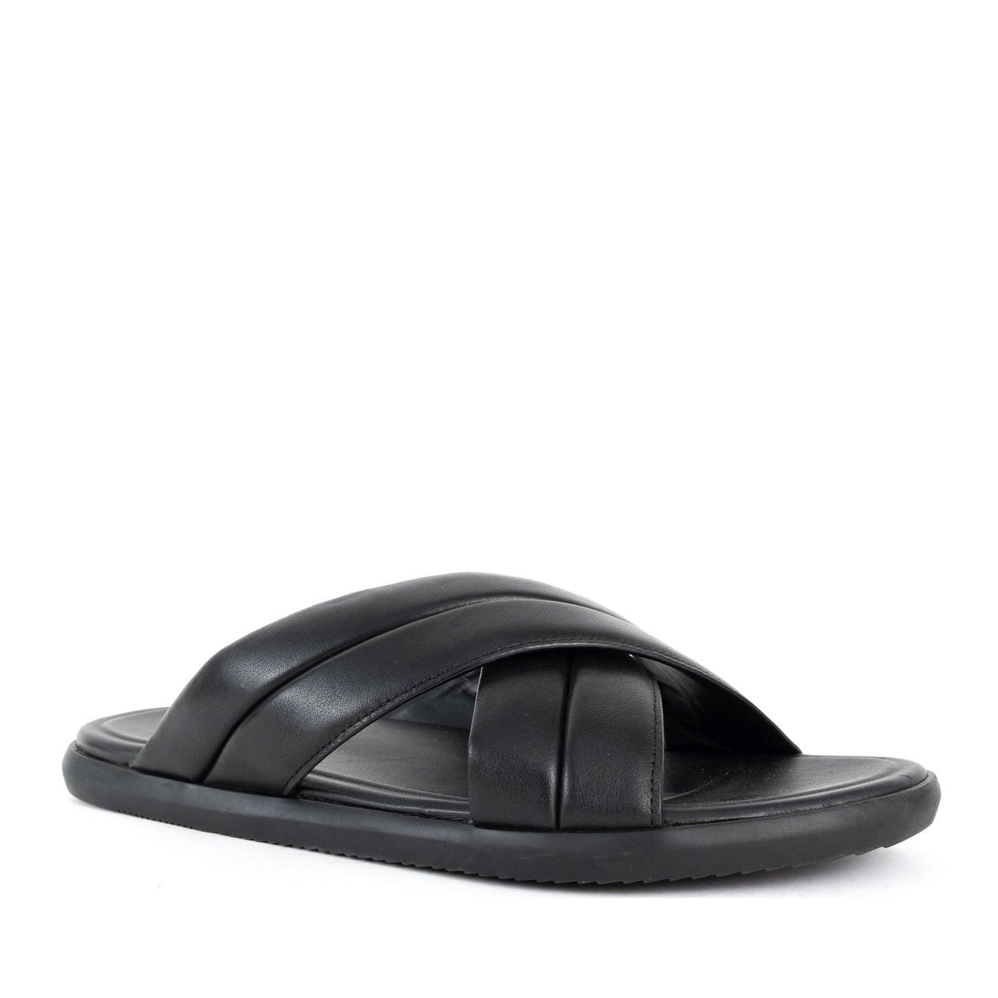 Men's Black Open-Toe Slippers