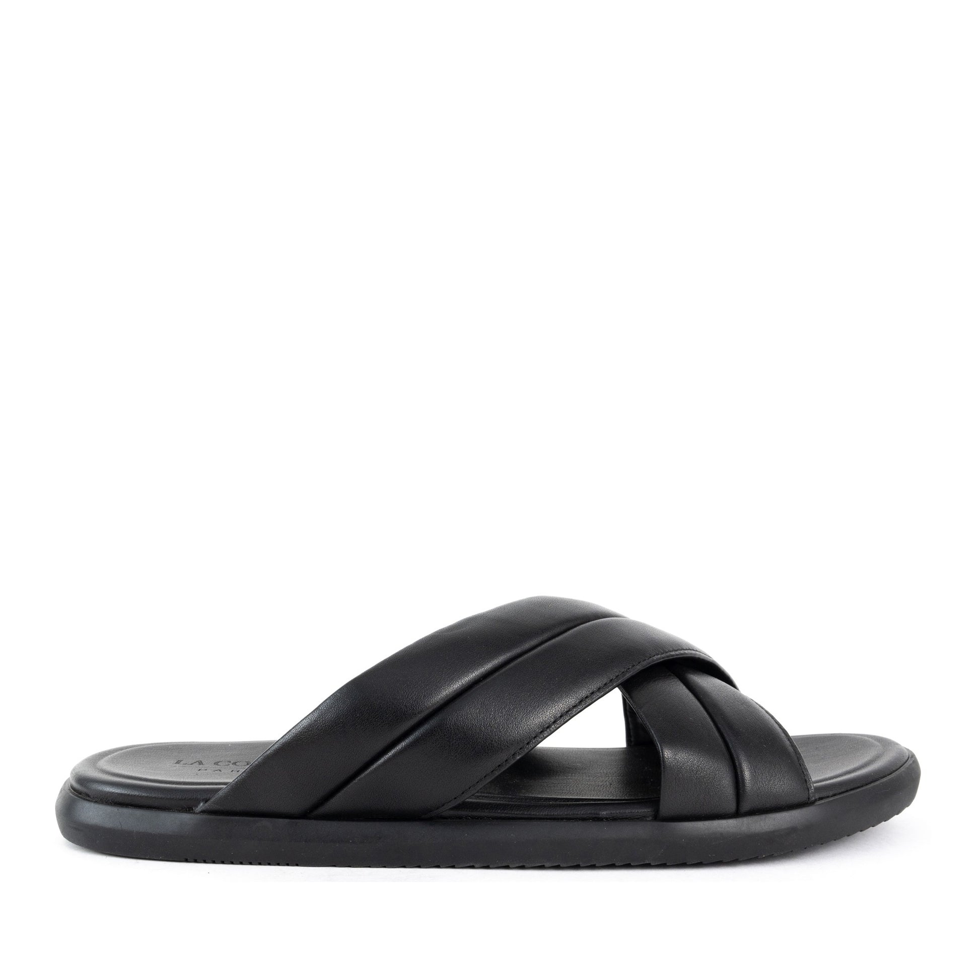 Men's Black Open-Toe Slippers