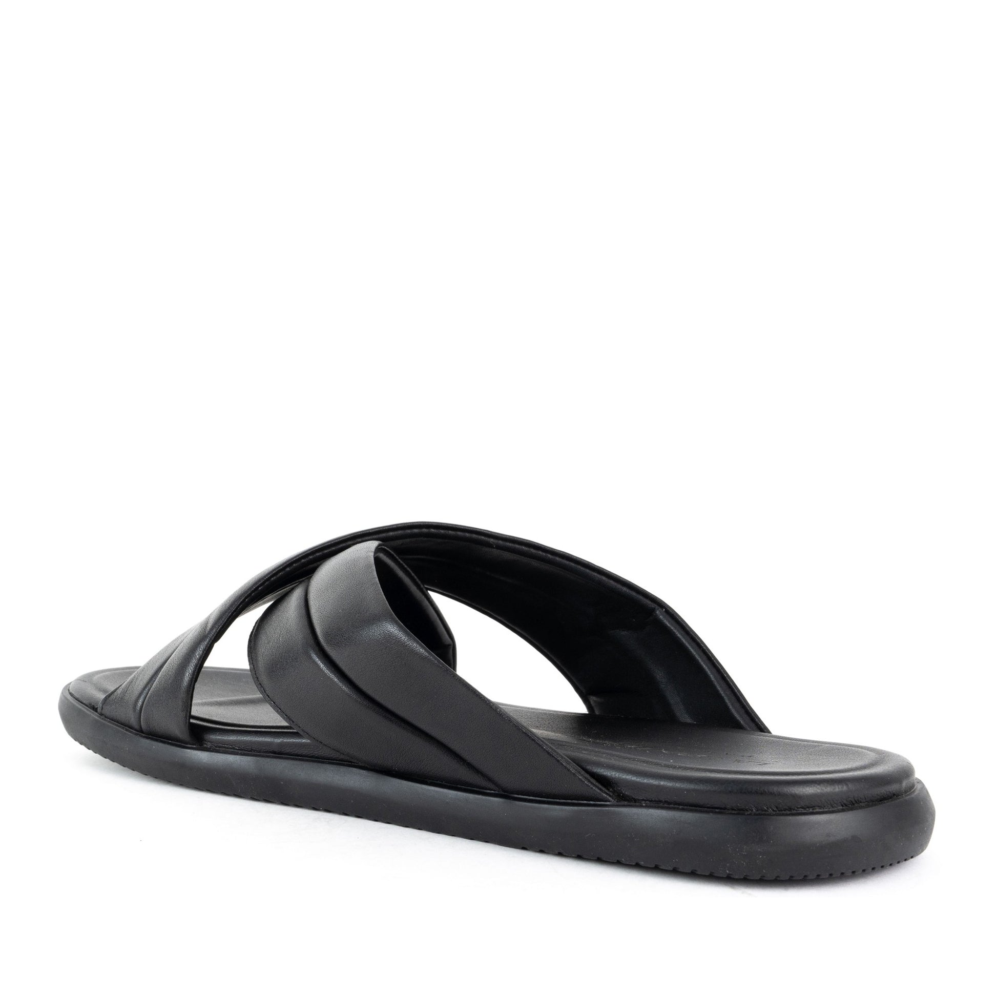 Men's Black Open-Toe Slippers