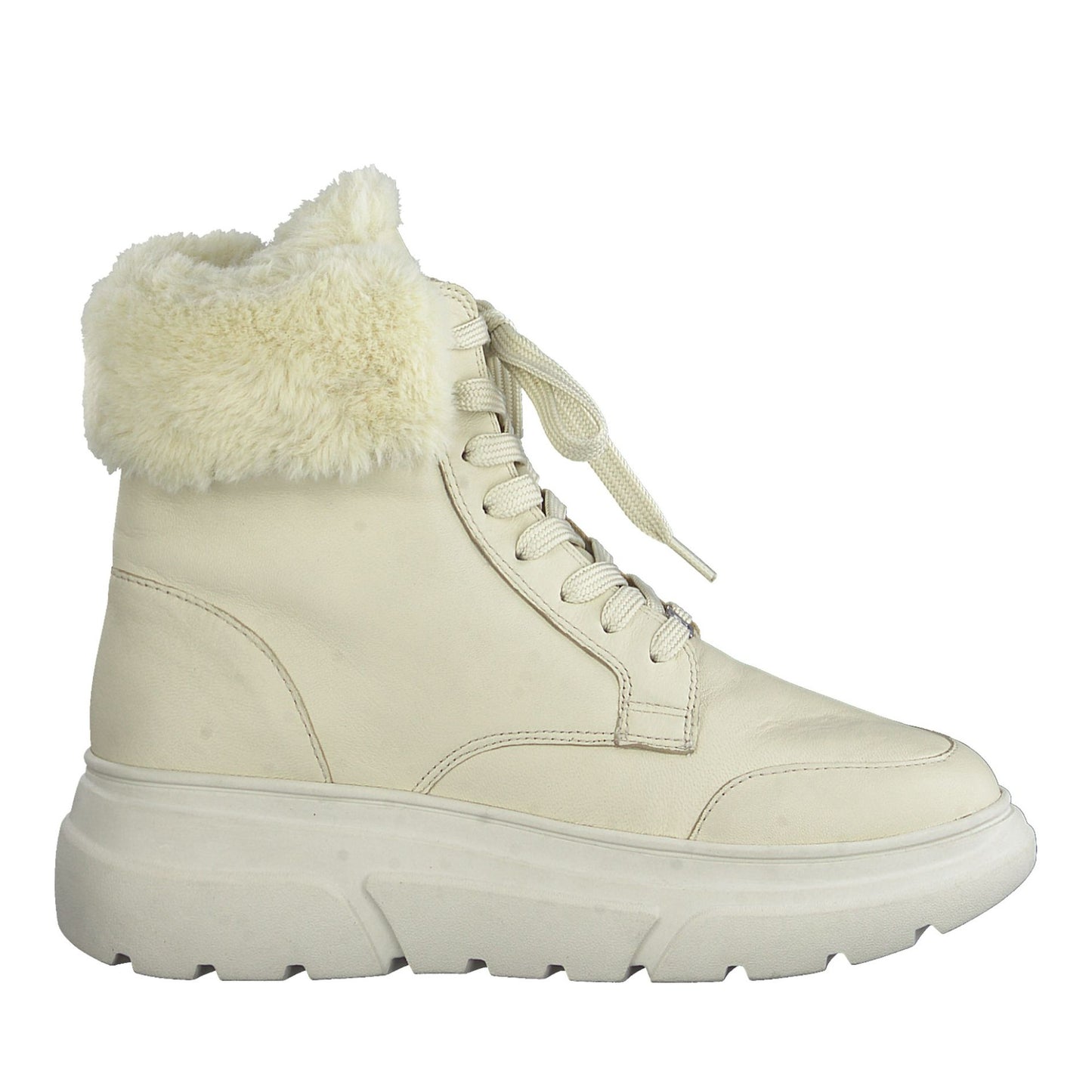 Women's Beige Wedge Ankle Boots